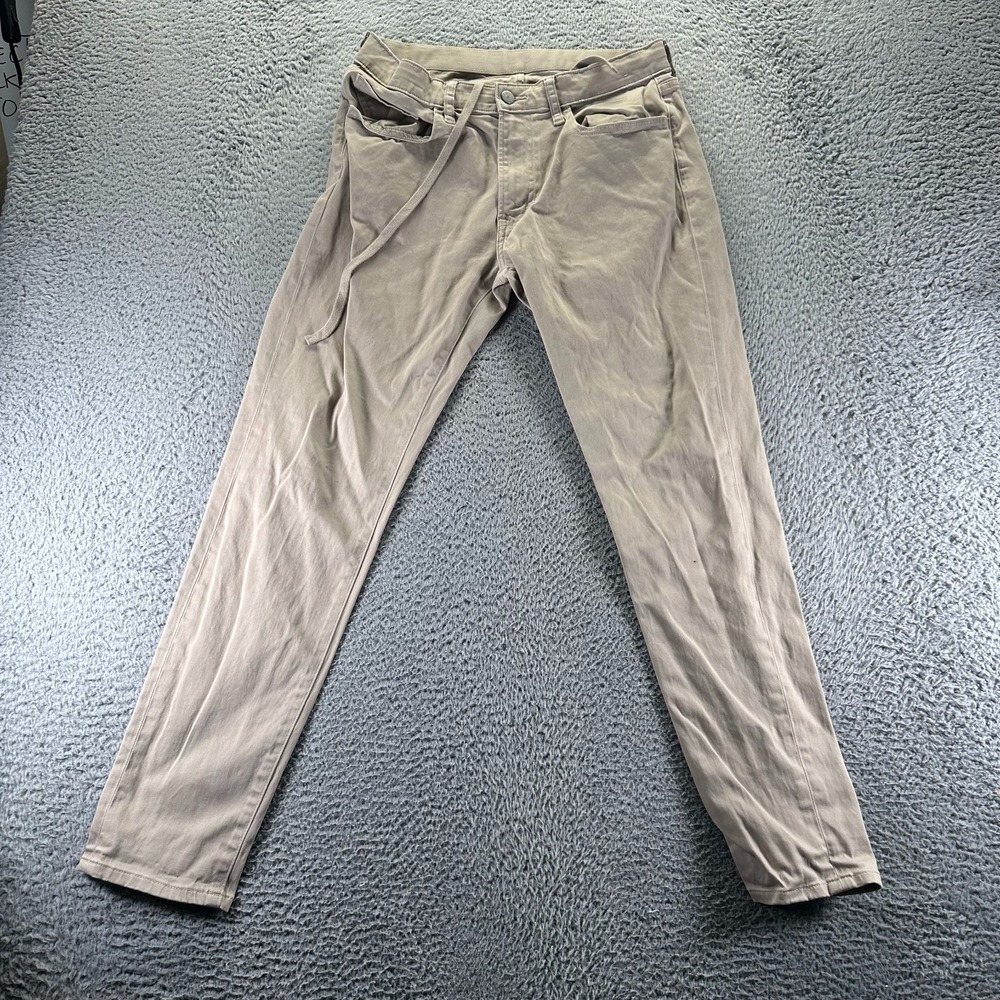 Uniqlo Pant Mens 31x31 Beige Cotton Khakis Skinny Workwear Utility Technician